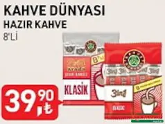 KAHVE DÜNYASI HAZIR KAHVE 8'Lİ KAHVE DÜNYASI HAZIR KAHVE 8'Lİ